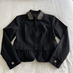 Inc International Concept Embellished Black
Peplum Full Zip Jacket